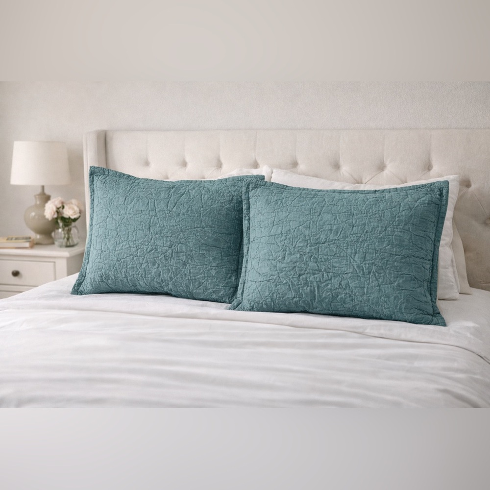 Threshold Quilted Pillowโ Sham Teal Cotton Textured Euro Sham